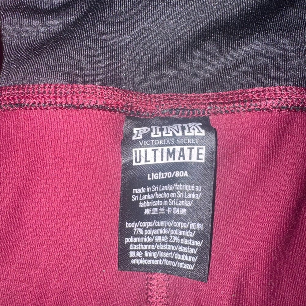 Victoria's Secret Pink Ultimate Leggings - Burgundy and Black